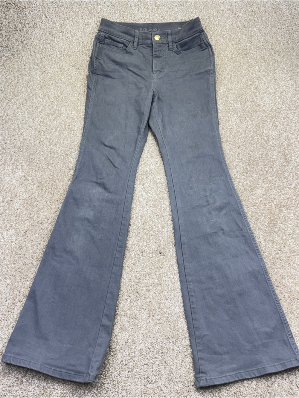 Ryegrass Gray High Rise Semi Flare Jeans Pants Womens Size 4 - Picture 2 of 12